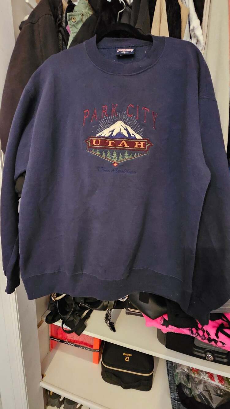 JanSport Park City Utah Sweatshirt Size L Navy